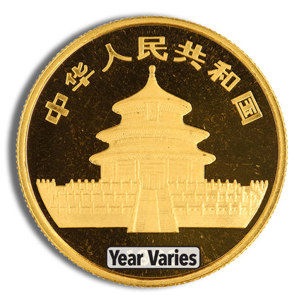 1/2 oz china gold panda bu unsealed (year varies)