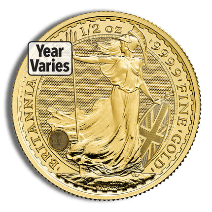 1/2 oz gold britannia (year varies)