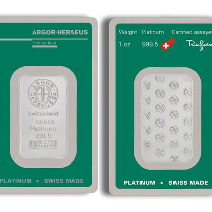 1 oz platinum bar brand varies (carded)