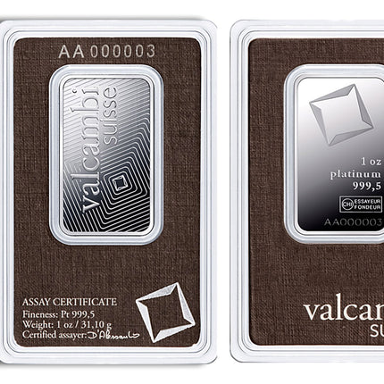 1 oz platinum bar brand varies (carded)