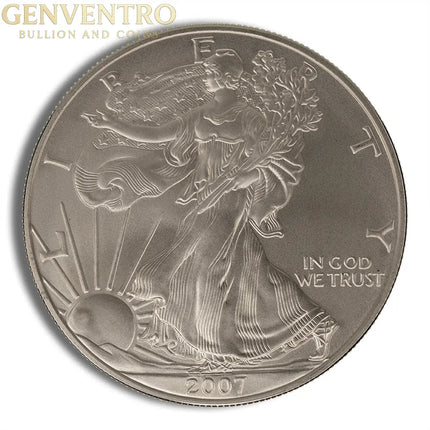 2007-W Burnished Silver Eagle with Box & COA Genventro Bullion and Coins