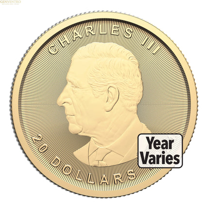 1/2 oz Gold Maple Leaf (Year Varies - Sealed) Genventro Bullion and Coins