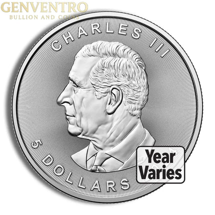 1 oz Canadian Silver Maple Leaf - Sealed Box (Year Varies) Genventro Bullion and Coins