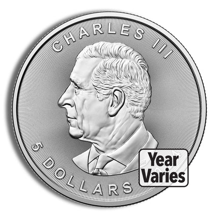 1 oz canadian silver maple leaf (year varies)