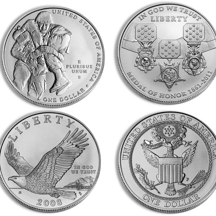 u.s. $1 modern silver commemorative coin cap/slab