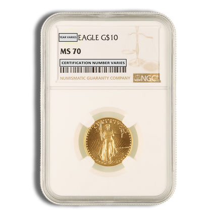 1986 1/4 oz gold eagle $10 ngc ms70