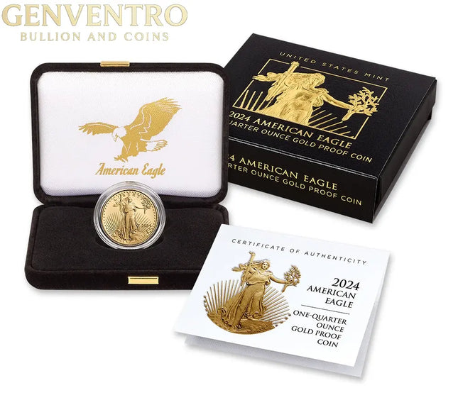 2024-W 1/4 oz Proof Gold Eagle $10 - Box & COA Genventro Bullion and Coins