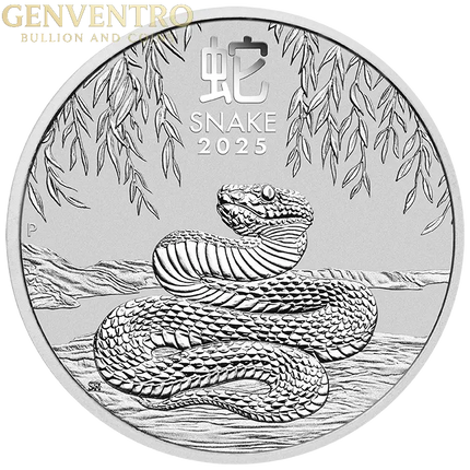2025 2 oz Australia Silver Lunar Snake BU - Series III Genventro Bullion and Coins