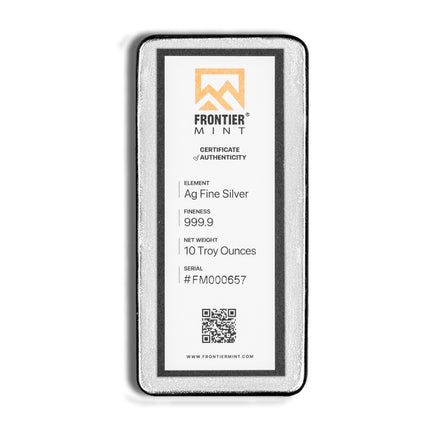 10 oz silver bar frontier mint (frosted)