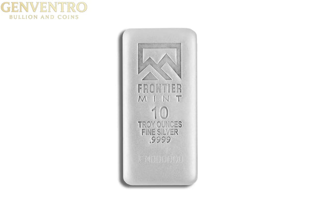10 oz Silver Bar - Frontier Mint (Frosted) Genventro Bullion and Coins