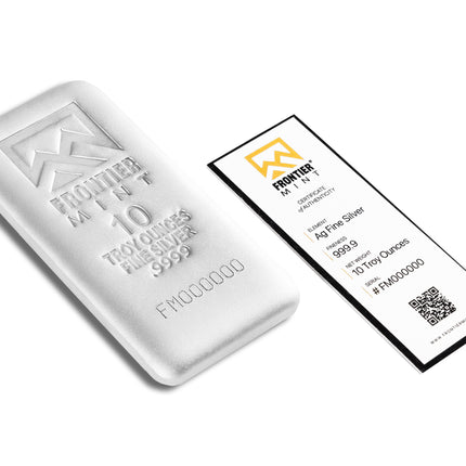 10 oz silver bar frontier mint (frosted)