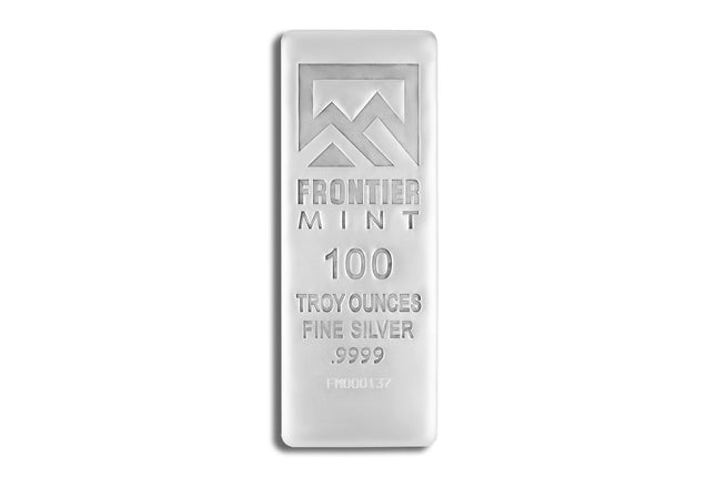 100 oz silver bar frontier mint (frosted)