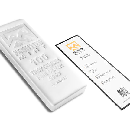 100 oz silver bar frontier mint (frosted)