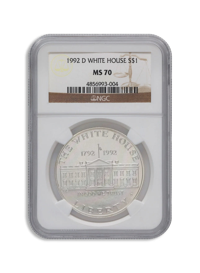 1992-D $1 White House Silver Commem - NGC MS70 Genventro Bullion and Coins