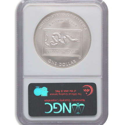 2006 p $1 franklin scientist silver commem ngc ms70