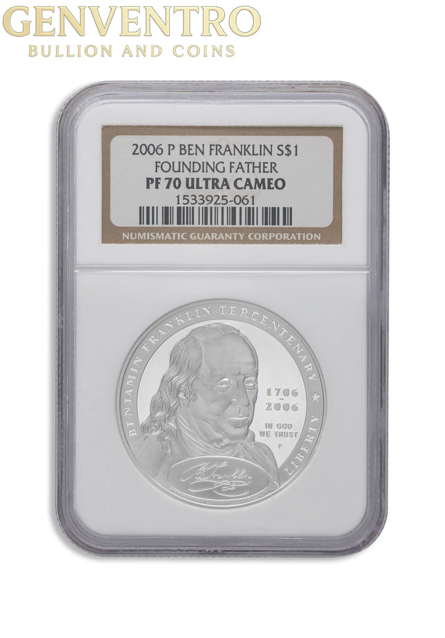 2006-P $1 Frank. Found Father Silver Commem - NGC PF70 Genventro Bullion and Coins