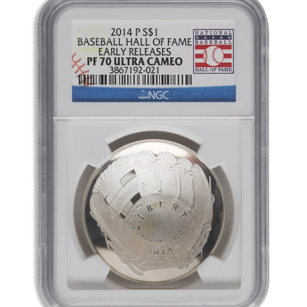 2014-P $1 Baseball Hall Fame Silver Commem - NGC PF70 Genventro Bullion and Coins
