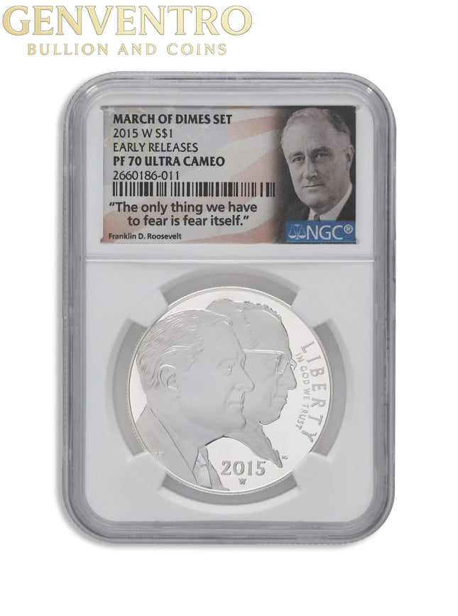 2015-W $1 March of Dimes Silver Commem - NGC PF70 Genventro Bullion and Coins