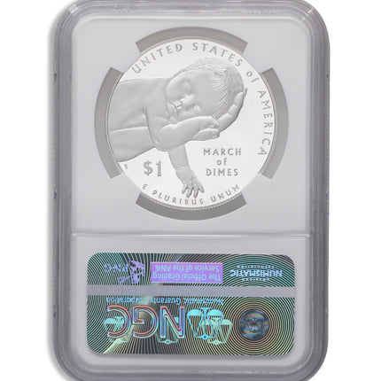 2015 w $1 march of dimes silver commem ngc pf70