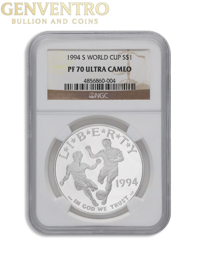 1994-S $1 World Cup Silver Commem - NGC PF70 Genventro Bullion and Coins