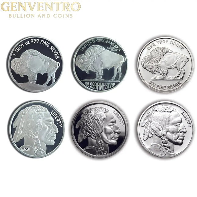 1 oz Silver Round - Buffalo Design Genventro Bullion and Coins