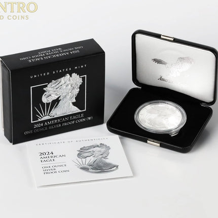 2024-W Proof Silver Eagle with Box & COA Genventro Bullion and Coins