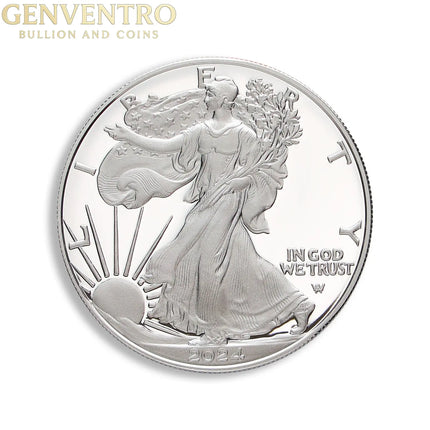 2024-W Proof Silver Eagle with Box & COA Genventro Bullion and Coins