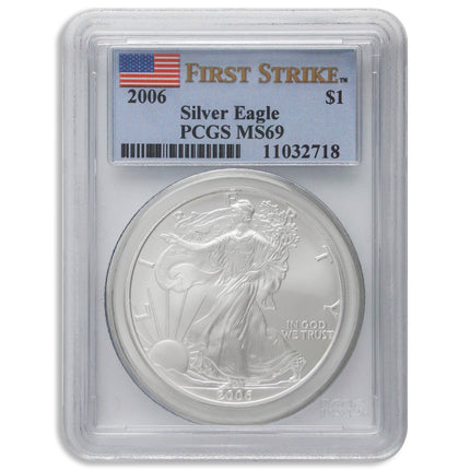 2006 silver eagle pcgs ms69