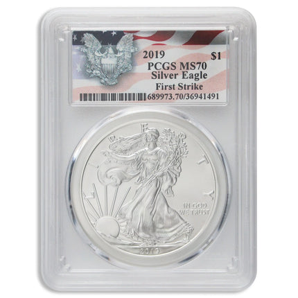 2019 Silver Eagle PCGS MS70 First Strike Genventro Bullion and Coins