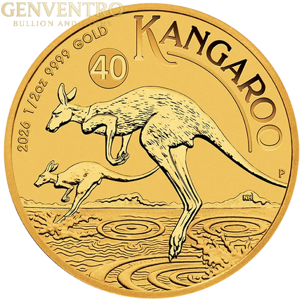 2026 1/2 oz Australian Kangaroo Gold Coin Genventro Bullion and Coins