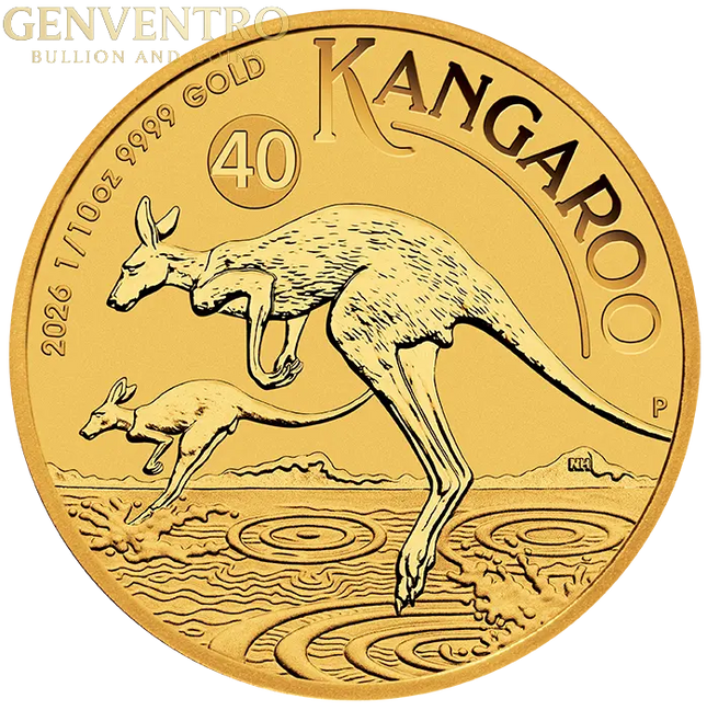 2026 1/10 oz Australian Kangaroo Gold Coin Genventro Bullion and Coins