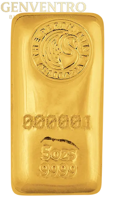 5 oz Gold Bar - Perth Mint (Cast) Genventro Bullion and Coins