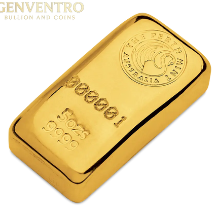 5 oz Gold Bar - Perth Mint (Cast) Genventro Bullion and Coins