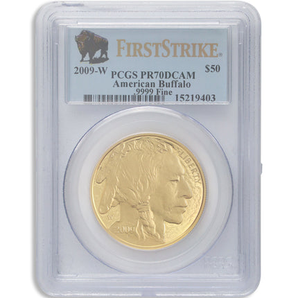 2009 w $50 proof gold buffalo pcgs pr70 first strike