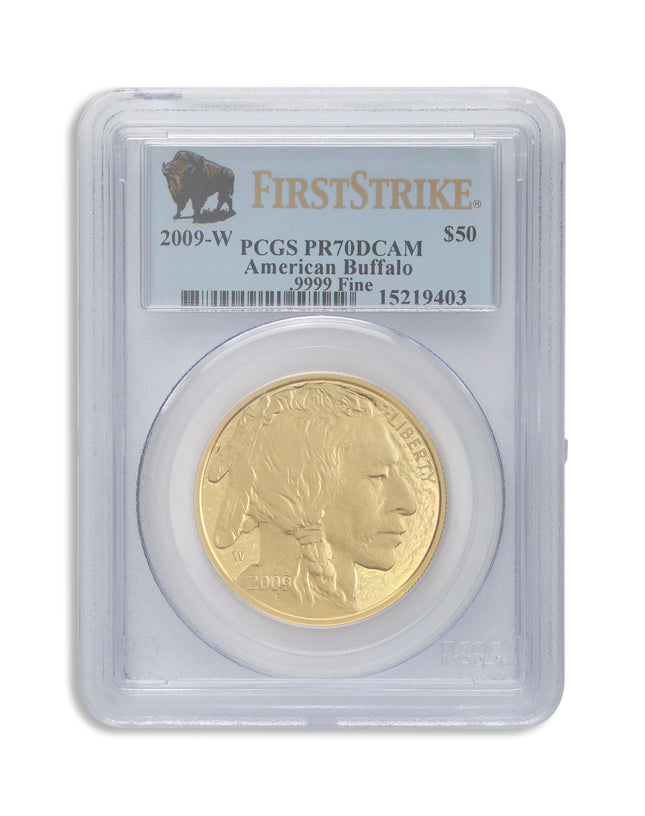 2009 w $50 proof gold buffalo pcgs pr70 first strike