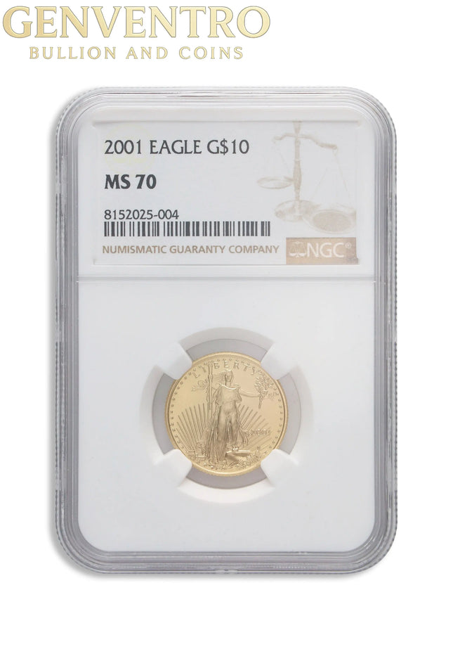 2001 1/4 oz Gold Eagle $10 NGC MS70 Genventro Bullion and Coins