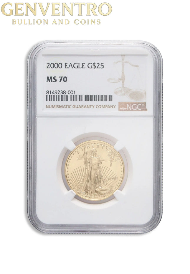 2000 1/2 oz Gold Eagle $25 NGC MS70 Genventro Bullion and Coins