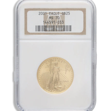 2001 1/2 oz Gold Eagle $25 NGC MS70 Genventro Bullion and Coins