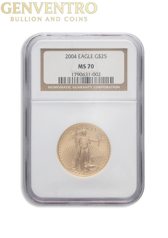 2004 1/2 oz Gold Eagle $25 NGC MS70 Genventro Bullion and Coins