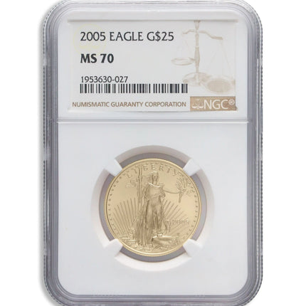 2005 1/2 oz Gold Eagle $25 NGC MS70 Genventro Bullion and Coins