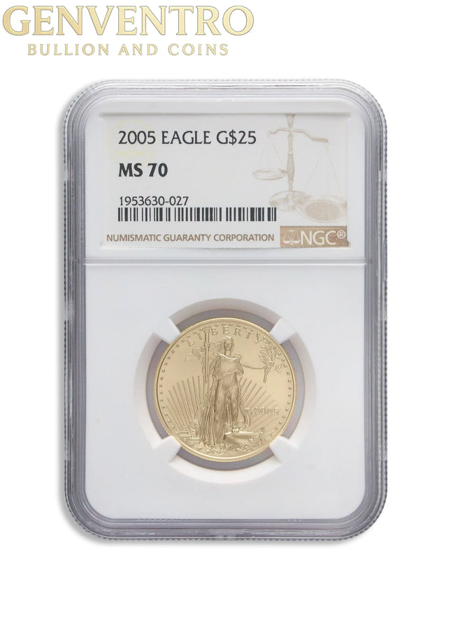 2005 1/2 oz Gold Eagle $25 NGC MS70 Genventro Bullion and Coins