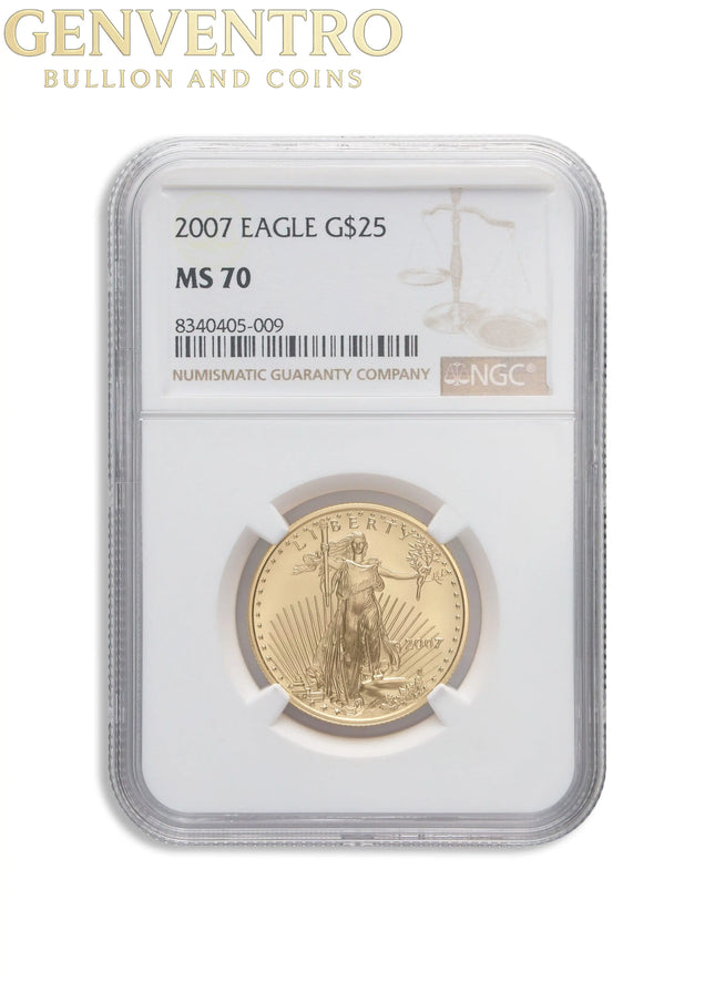 2007 1/2 oz Gold Eagle $25 NGC MS70 Genventro Bullion and Coins