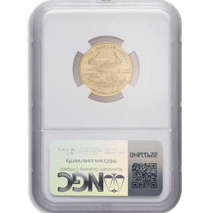 1996 1/4 oz gold eagle $10 ngc ms70