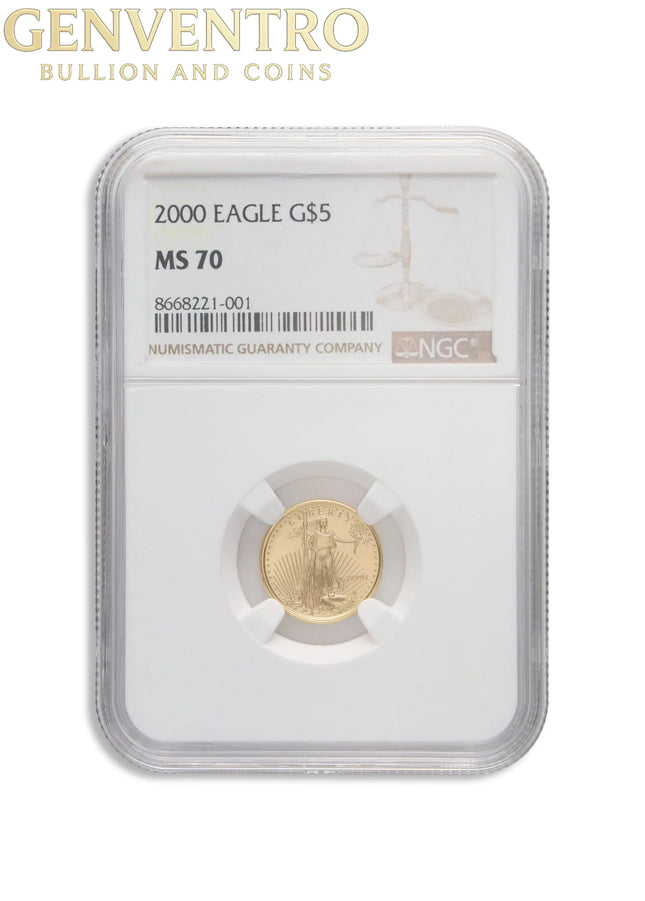 2000 1/10 oz Gold Eagle $5 NGC MS70 Genventro Bullion and Coins