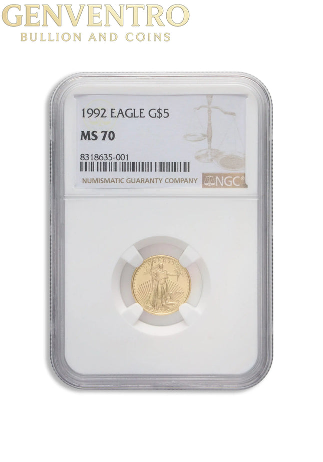 1992 1/10 oz Gold Eagle $5 NGC MS70 Genventro Bullion and Coins
