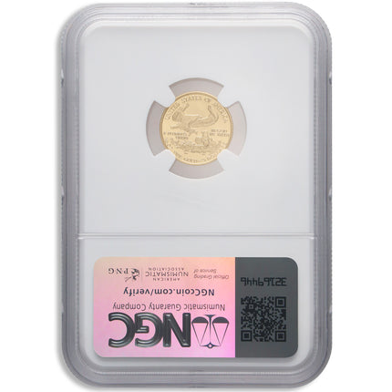 1992 1/10 oz gold eagle $5 ngc ms70