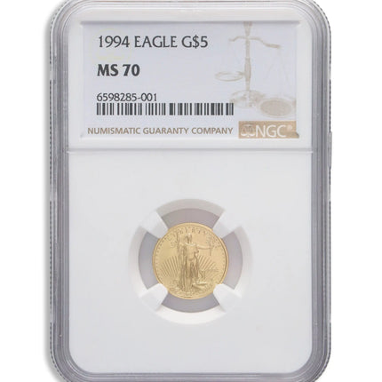 1994 1/10 oz Gold Eagle $5 NGC MS70 Genventro Bullion and Coins