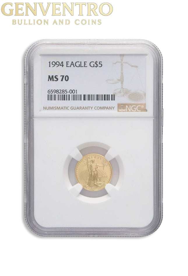 1994 1/10 oz Gold Eagle $5 NGC MS70 Genventro Bullion and Coins