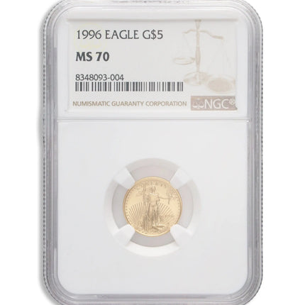 1996 1/10 oz Gold Eagle $5 NGC MS70 Genventro Bullion and Coins
