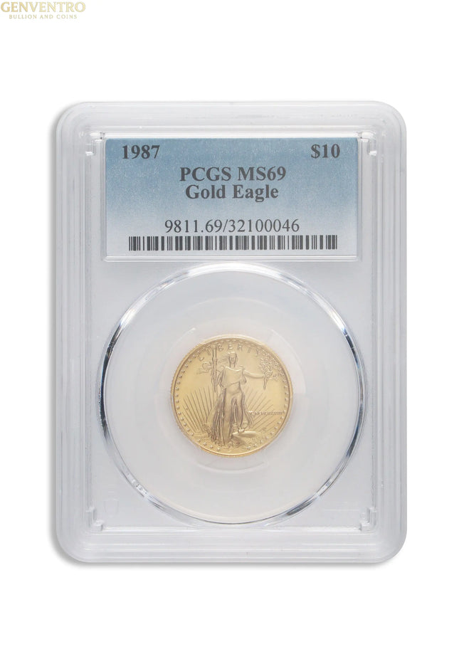 1987 1/4 oz Gold Eagle $10 PCGS MS69 Genventro Bullion and Coins